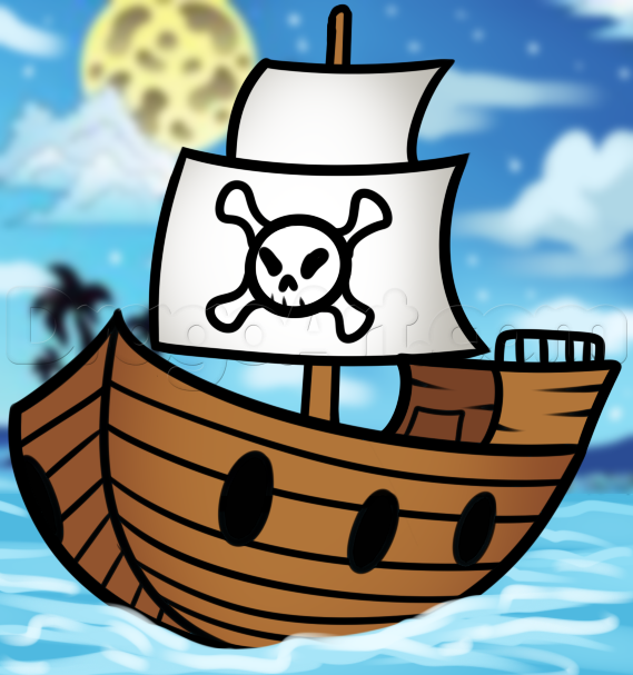 569x607 How To Draw A Ship For Kids, Step - Boat Drawing For Kids