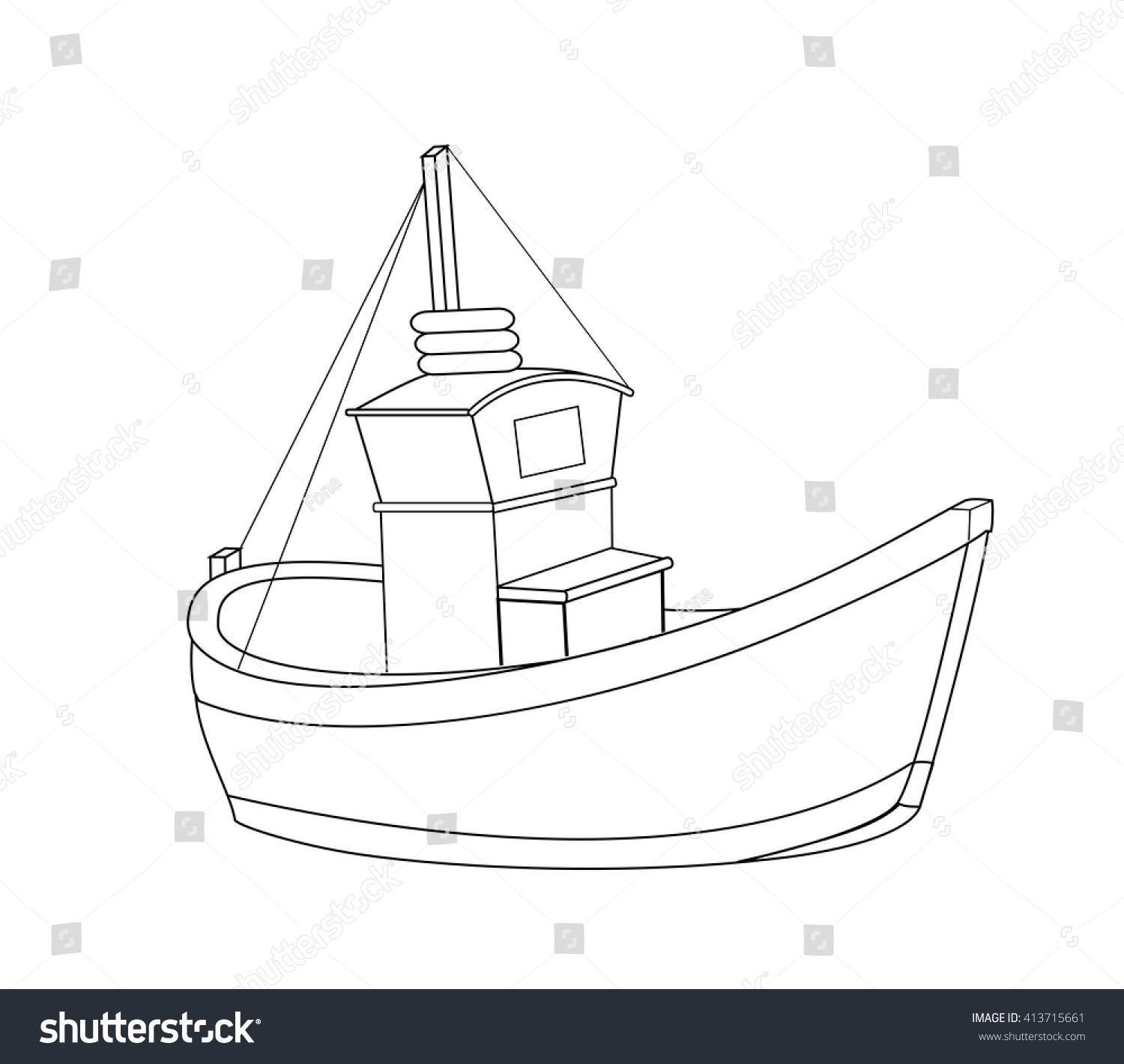 1500x1420 boat drawing save fish boat drawing line white stock vector - Boat Drawing Images