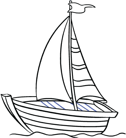 420x462 Download How To Draw A Boat In A Few Easy Steps Easy Drawing - Boat Drawing Images