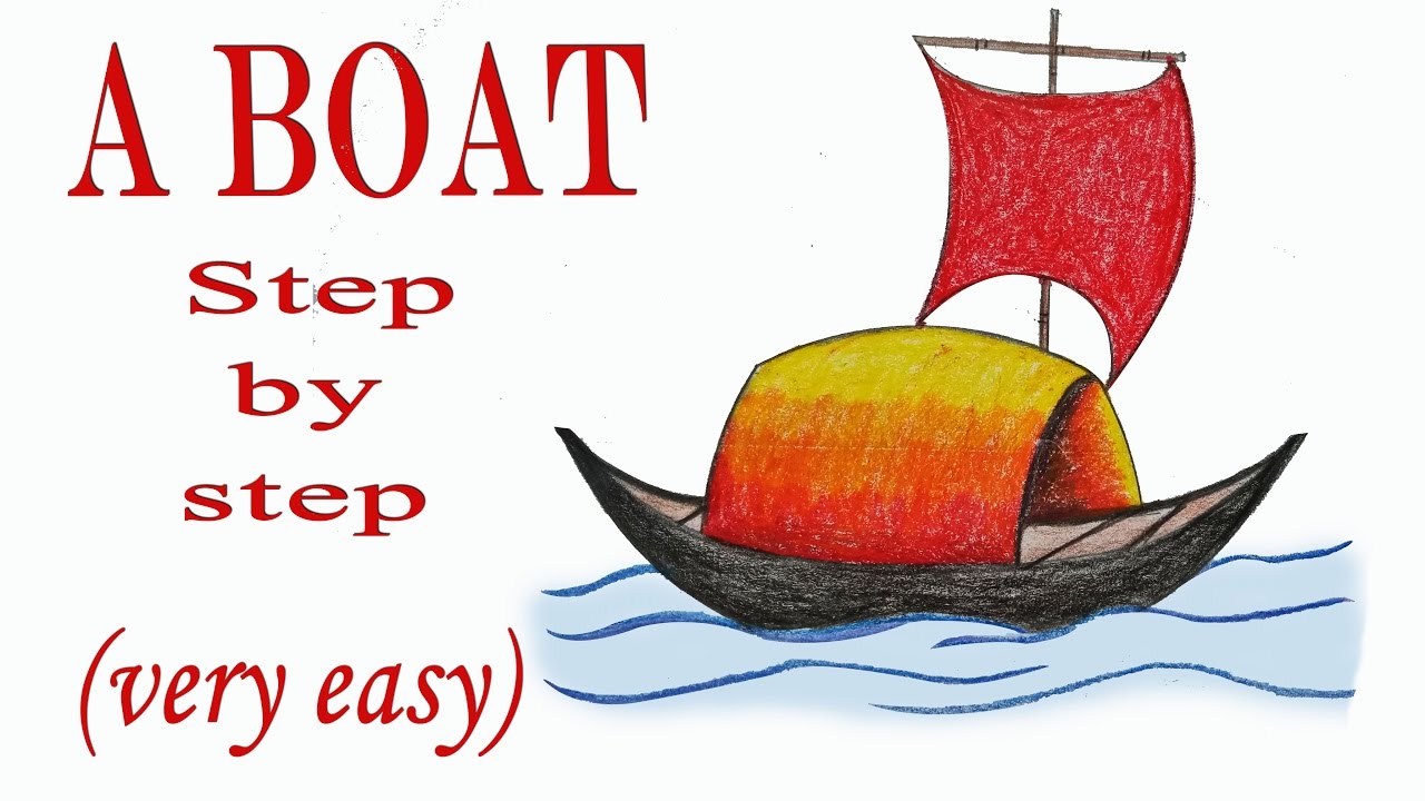 1280x720 How To Draw A Boat Step - Boat Drawing Images