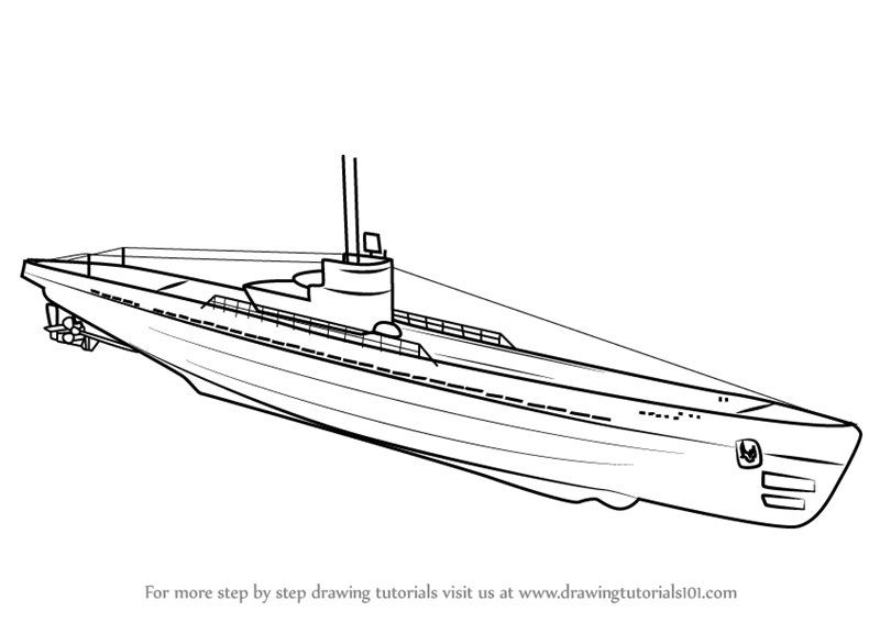 800x567 Learn How To Draw A U Boat - Boat Drawing Images