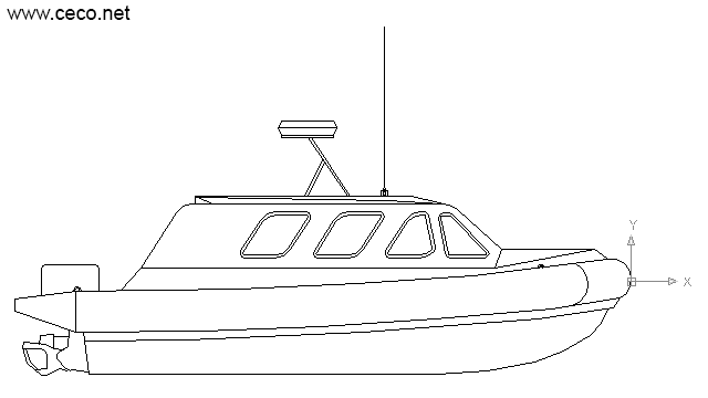 640x360 autocad drawing lifeboat rescue boat side coast guard boat dwg dxf - Boat Drawing Images