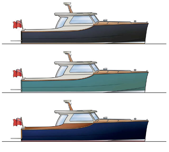 712x637 Dale Nelson, Exquisitely Crafted Motor Boats, Dale Classic - Boat Drawing With Colour