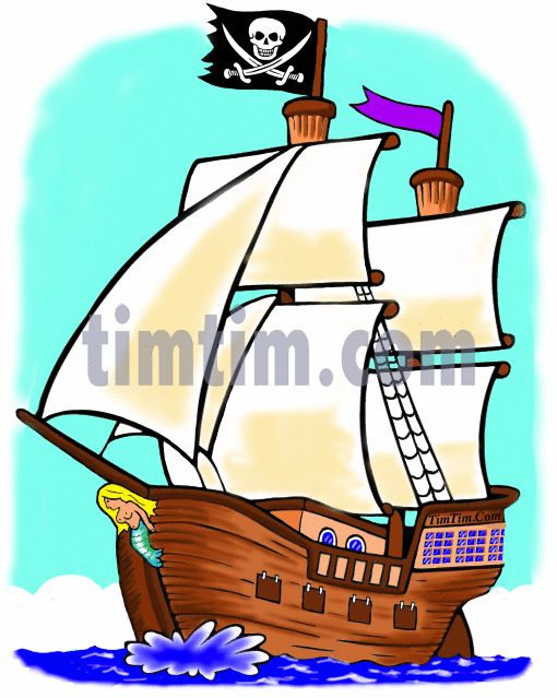 510x639 Simple Pirate Ship Drawing Coloring Free Online Drawing - Boat Drawing With Colour