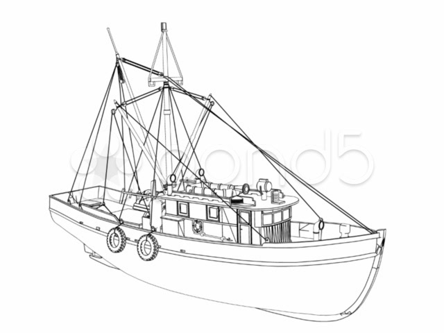 640x480 Draw Shrimp Boat Mmlarge Hi Res Video - Boat Line Drawing