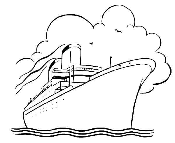 Boat Outline Drawing at PaintingValley.com | Explore collection of Boat ...