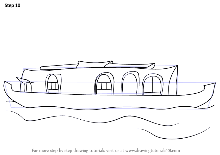 Boat Outline Drawing at PaintingValley.com | Explore collection of Boat ...