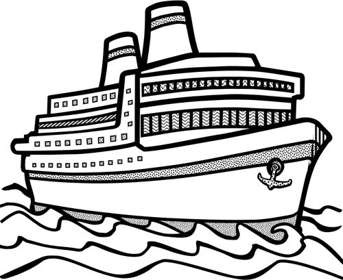 500x409 Line Art Vector Drawing Of Large Cruise Ship Svg's Ship Logo - Boat Outline Drawing