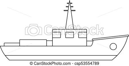 450x232 Small Ship Icon, Outline Style Small Ship Icon Outline - Boat Outline Drawing
