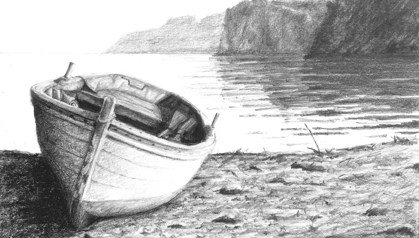 850x483 Boat On A Shore Arttutor - Boat Pictures Drawing