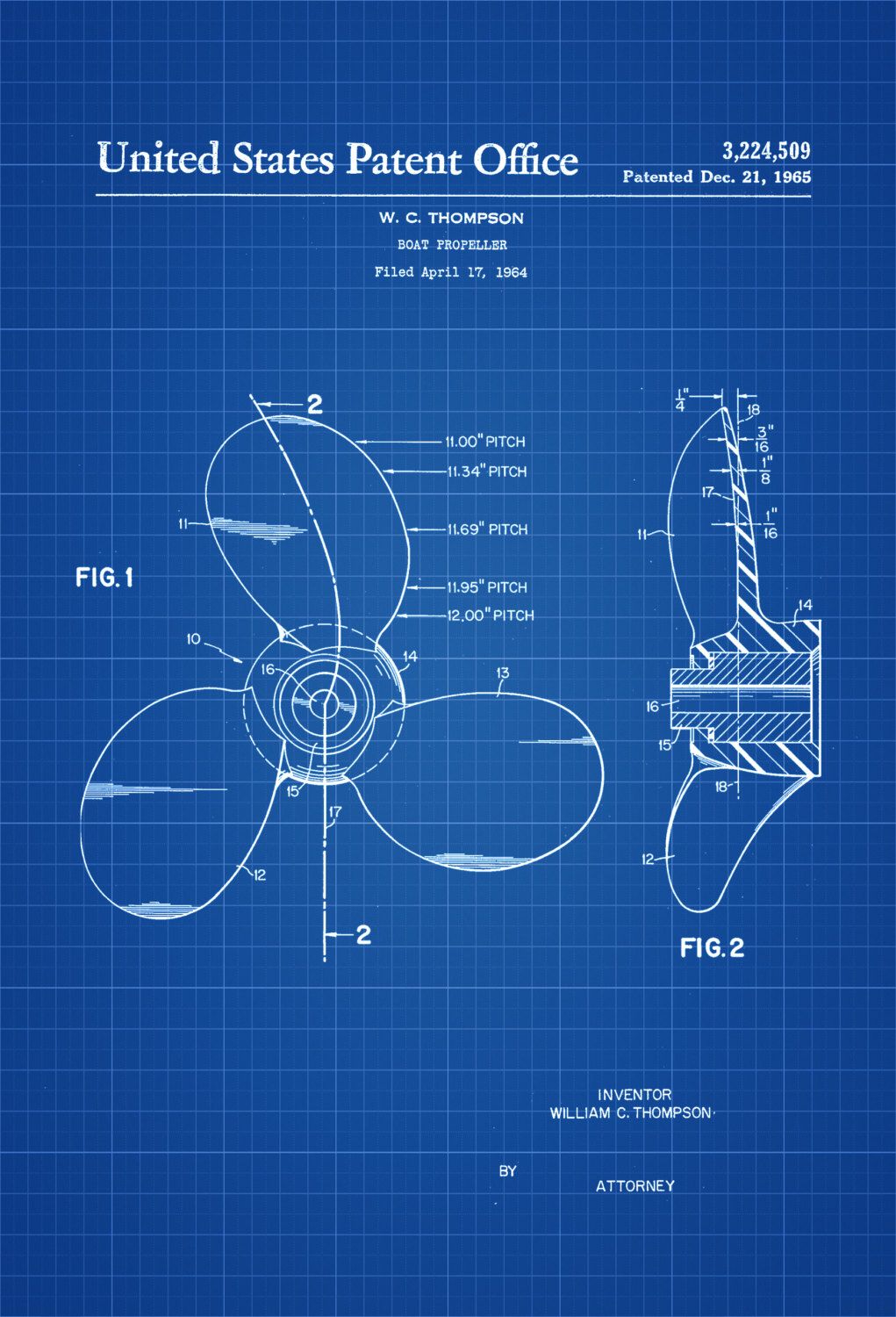 1021x1500 Boat Propeller Patent Vintage Propeller, Propeller Blueprint - Boat Propeller Drawing