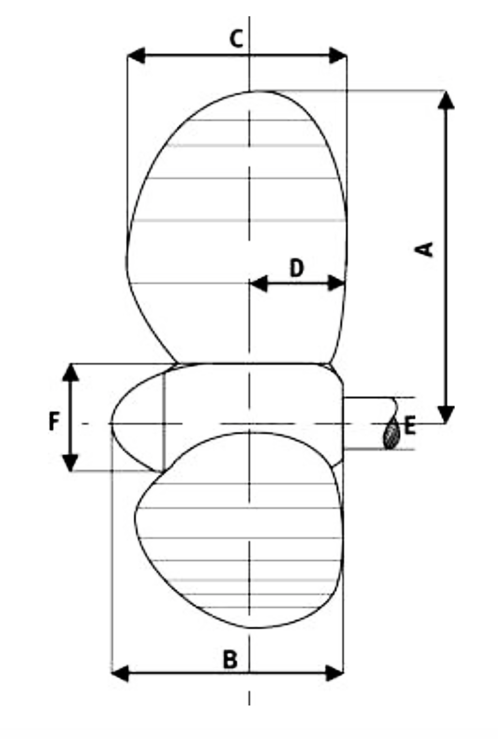 1010x1500 Variprop Blade - Boat Propeller Drawing