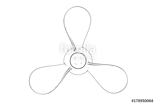 500x337 Illustration Of Boat Propeller Isolated On White Stock Photo - Boat Propeller Drawing