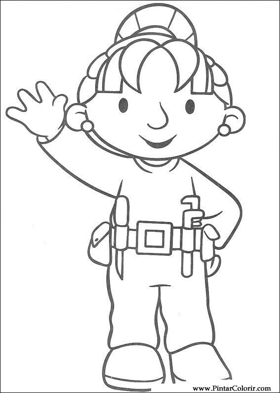 567x794 Drawings To Paint Colour Bob The Builder - Bob Drawing