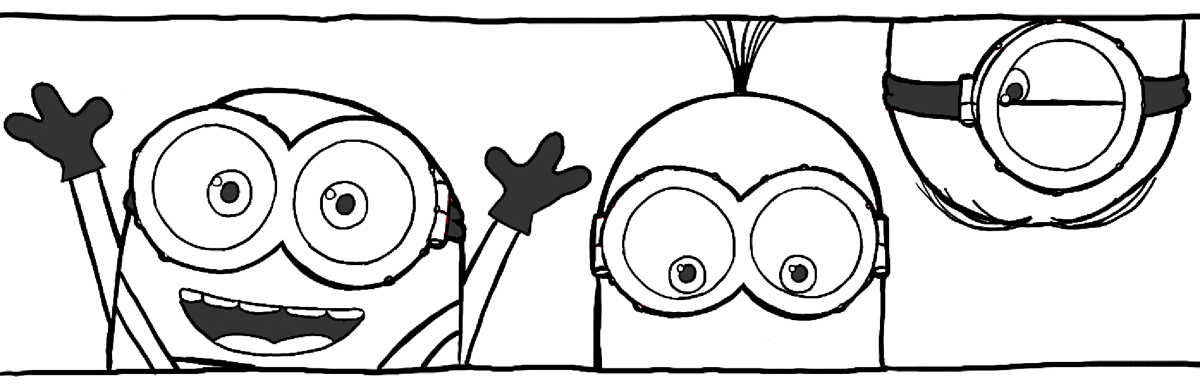 1200x384 How To Draw Bob Kevin And Stuart From The Minions Movie In Simple - Bob Drawing