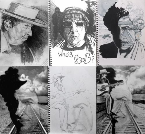 500x465 Portrait Drawing Of Bob Dylan, The Never Ending Tour How To Draw - Bob Dylan Drawings