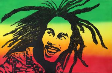 375x246 bob marley painting - Bob Marley Cartoon Drawing