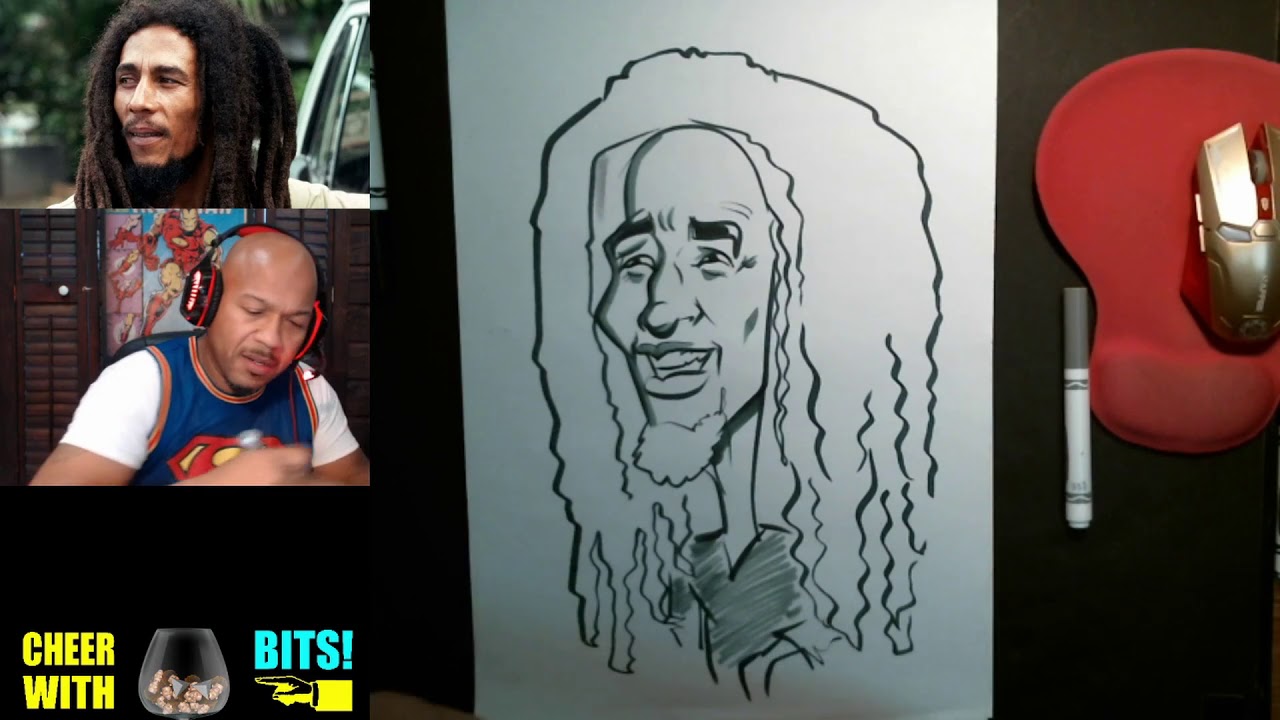 1280x720 how to draw caricatures bob marley - Bob Marley Cartoon Drawing