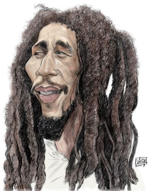 500x632 caricatures bob marley, caricature, bob - Bob Marley Cartoon Drawing