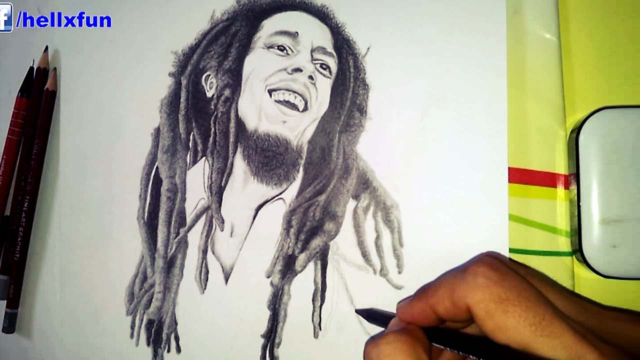 1280x720 bob marley drawing - Bob Marley Drawing