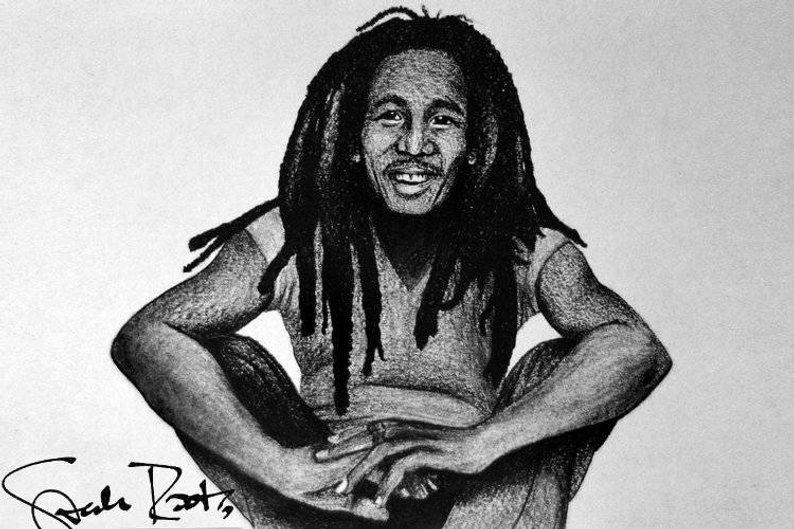 794x529 bob marley original charcoal drawing etsy - Bob Marley Drawing