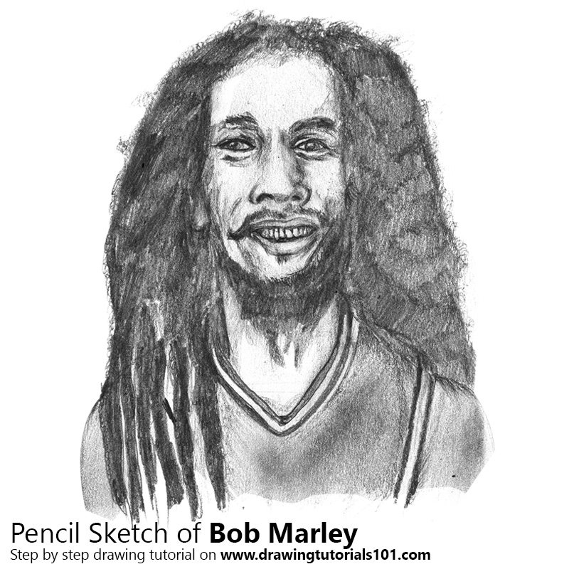800x800 bob marley pencil drawing - Bob Marley Drawing