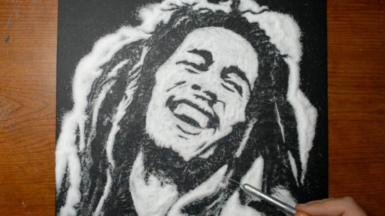 1280x720 drawing bob marley in sugar - Bob Marley Drawing