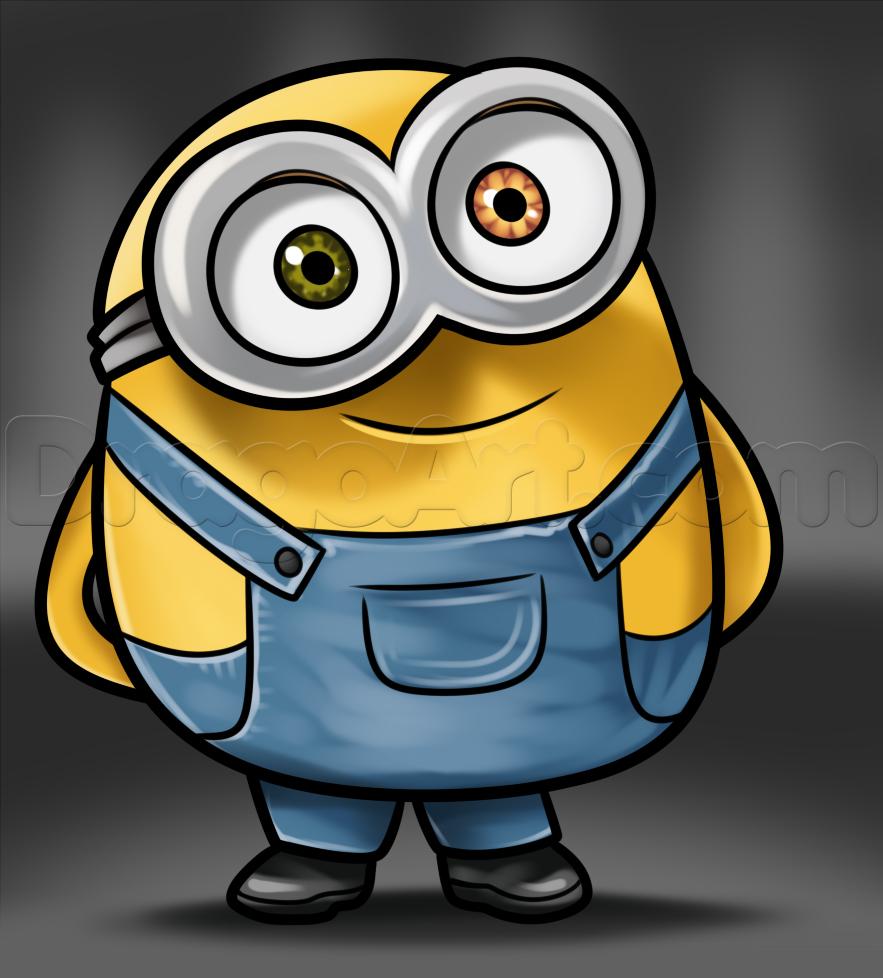 883x978 How To Draw Bob From Minions, Step - Bob Minion Drawing