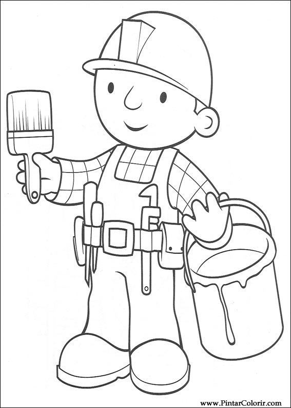 567x794 Drawings To Paint Colour Bob The Builder - Bob The Builder Drawing