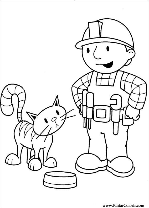 567x794 Drawings To Paint Colour Bob The Builder - Bob The Builder Drawing
