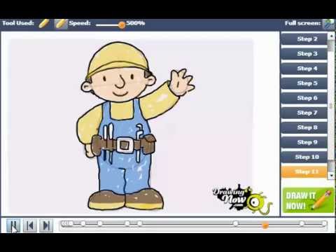 480x360 How To Draw Bob The Builder - Bob The Builder Drawing