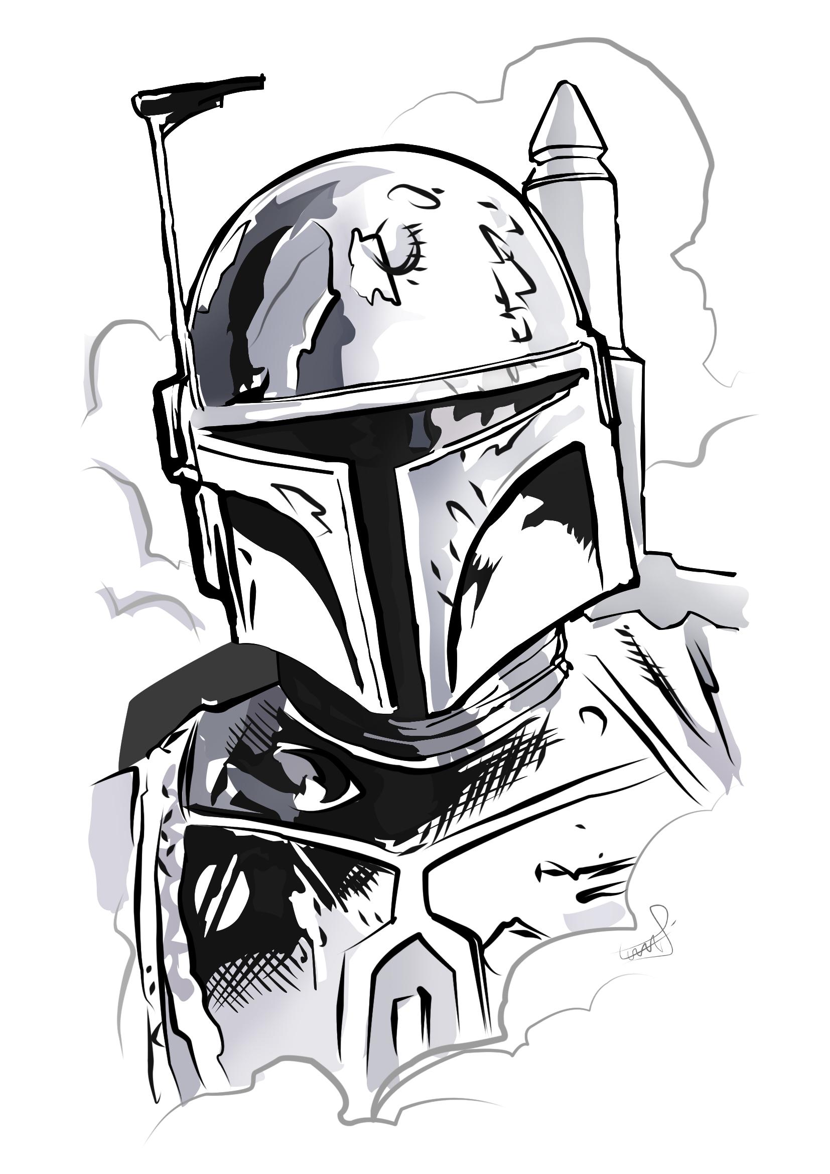 1654x2339 boba fett drawing that i made starwars - Boba Fett Drawing
