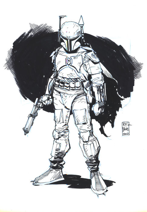 485x700 bachs, ramon f - Boba Fett Drawing