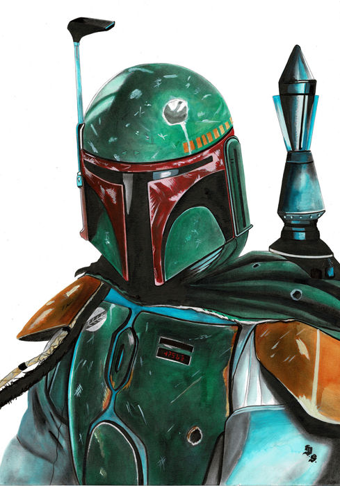 489x700 septiembre, diego - Boba Fett Drawing