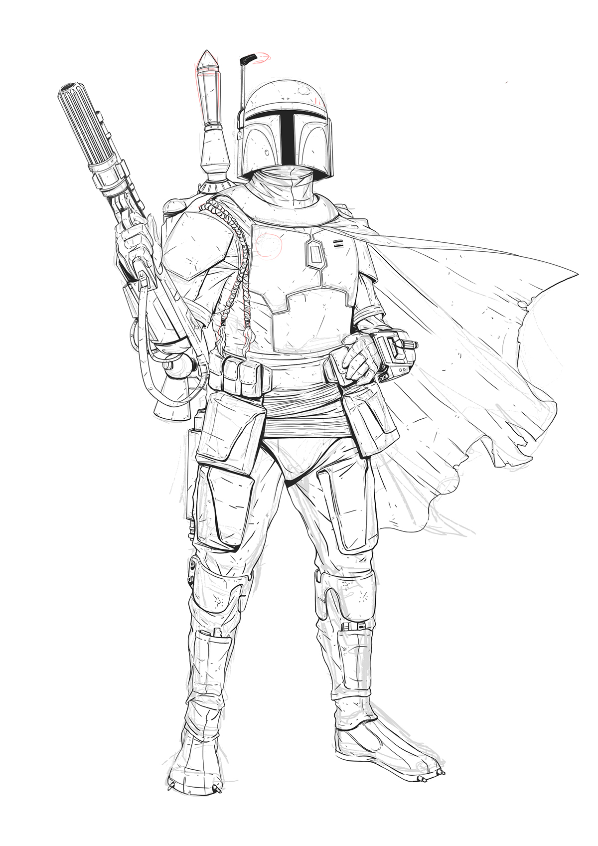 1200x1697 boba fett - Boba Fett Drawing