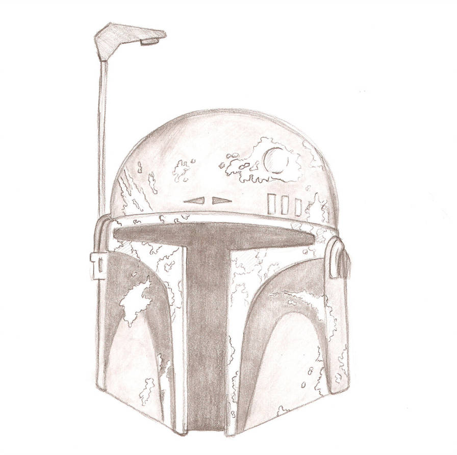 Boba Fett Helmet Drawing at PaintingValley.com | Explore collection of