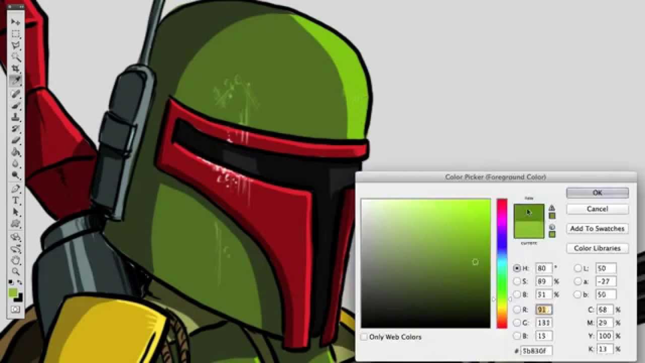 1280x720 Boba Fett Cartoon Speed Drawing - Boba Fett Helmet Drawing