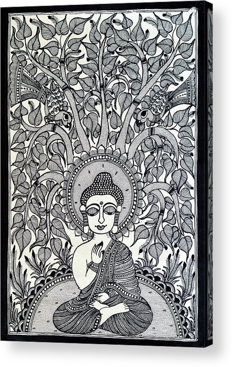 469x740 Buddha, Bodhi Tree Acrylic Print - Bodhi Tree Drawing