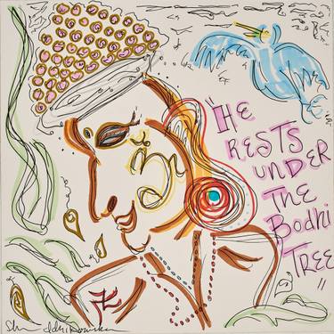 375x375 He Rests Under The Bodhi Tree Drawing - Bodhi Tree Drawing