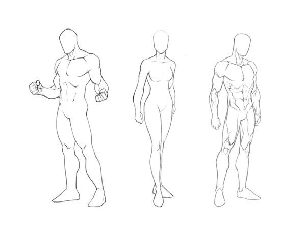 600x454 Figure Templates - Body Drawing Template