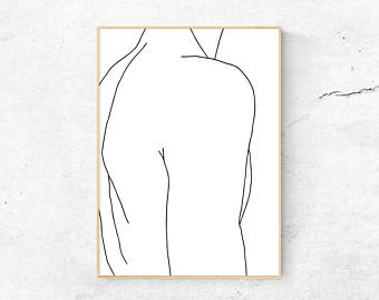 340x270 Line Drawing Male Etsy - Body Line Drawing