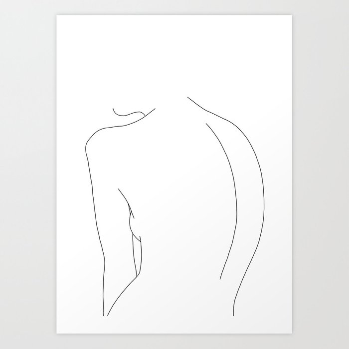 700x700 Minimal Line Drawing Of Women's Body - Body Line Drawing