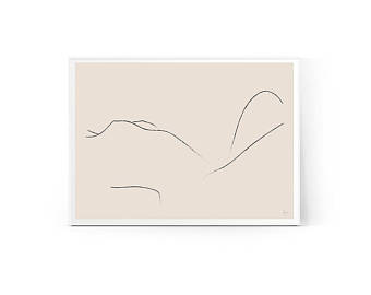 340x270 Woman Illustration Neutral Line Drawing Beige Minimalist Etsy - Body Line Drawing