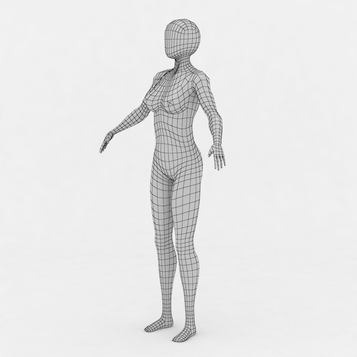 1200x1200 Female Body Base Mesh Model Cgtrader - Body Model Drawing