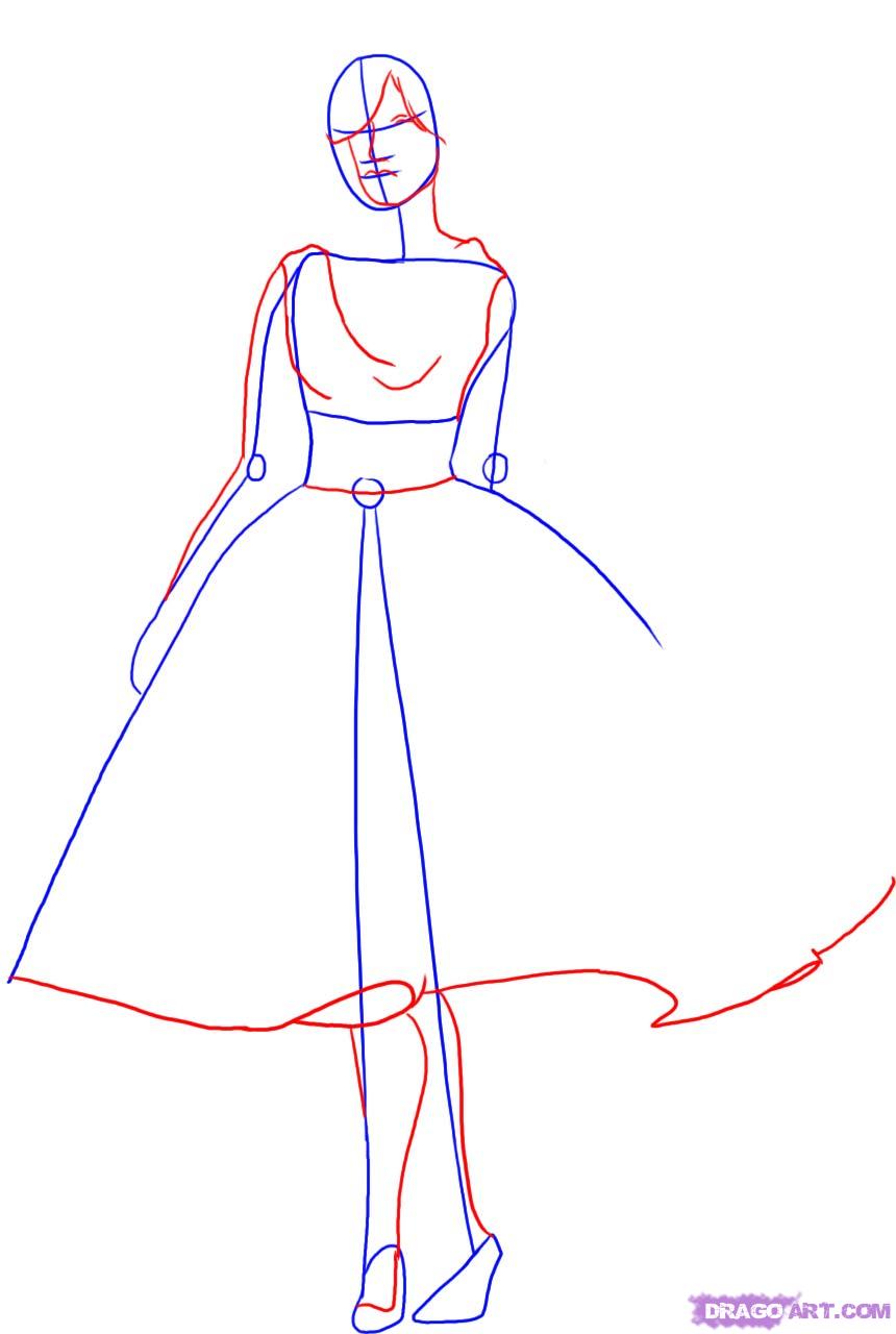860x1280 Draw A Fashion Model, Step - Body Model Drawing