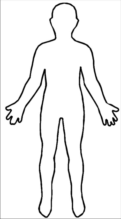 500x901 Fileoutline Body - Body Outline Drawing