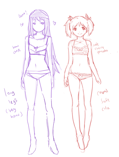 500x659 what body shape do you use when drawing homura - Body Shape Drawing