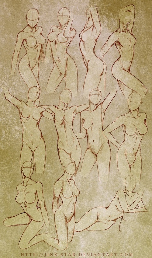 500x848 Female Body Study - Body Study Drawing