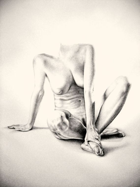 569x759 Filipe Paiva Artwork Study Of The Body Original Drawing Pencil - Body Study Drawing