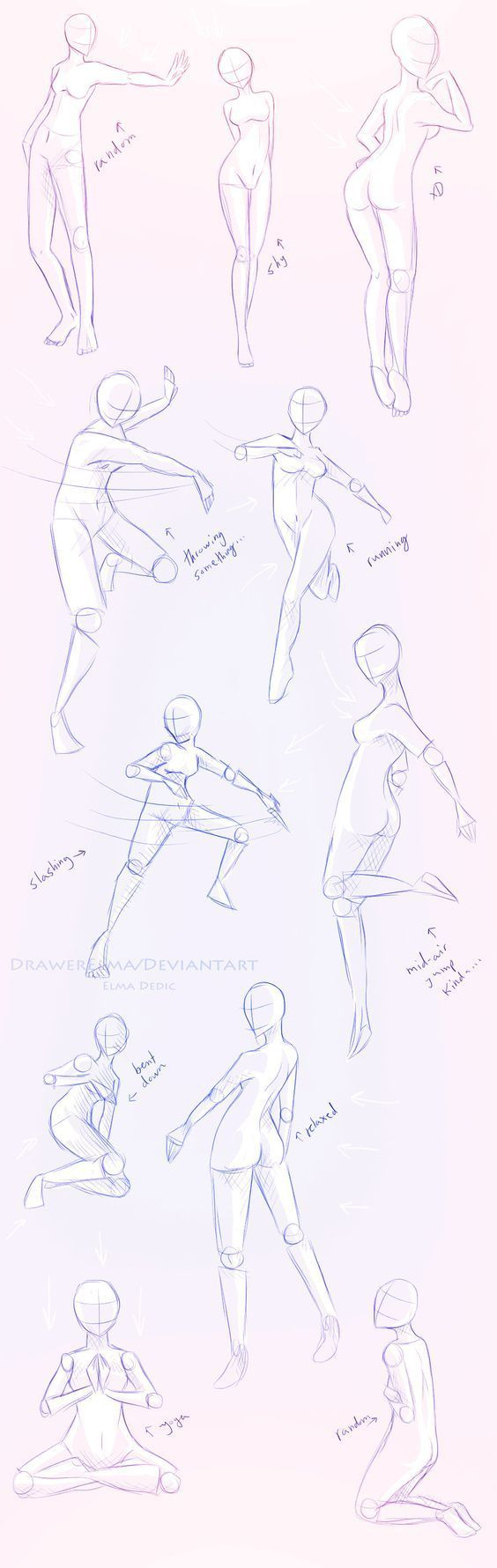 564x1780 Manga Characters Female Sketches How To Draw The Human Body - Body Study Drawing
